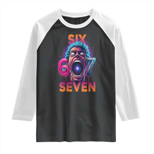 Mason 67 Chaos Edition Raglan Shirt Psychedelic Screaming Six Seven Meme TS02 Black White Print Your Wear