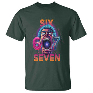 Mason 67 Chaos Edition T Shirt Psychedelic Screaming Six Seven Meme TS02 Dark Forest Green Print Your Wear