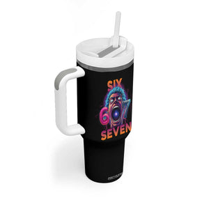 Mason 67 Chaos Edition Tumbler With Handle Psychedelic Screaming Six Seven Meme TS02 Print Your Wear