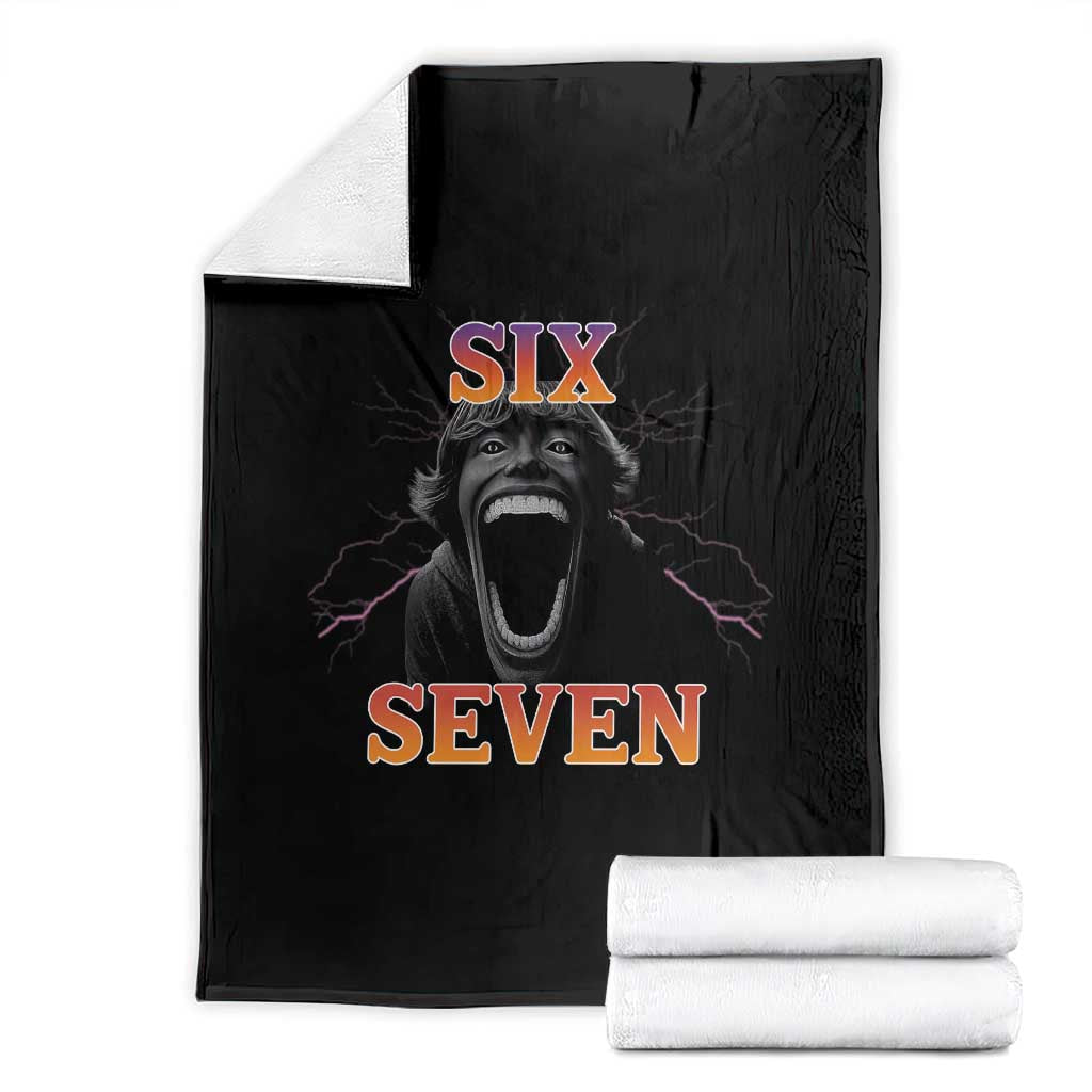 Mason 67 Kid Meme Throw Blanket Devil Edit Viral Six Seven Scream TS02 Black Print Your Wear