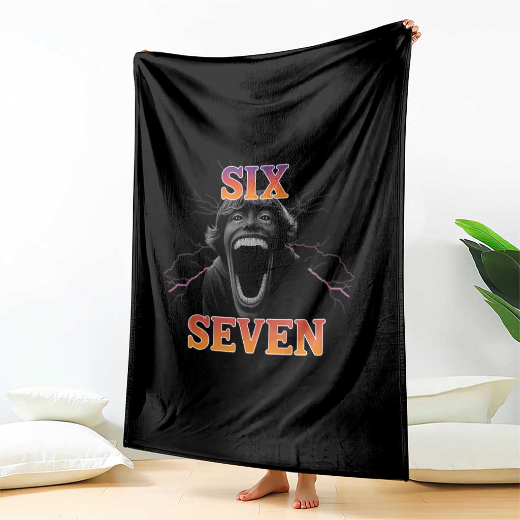 Mason 67 Kid Meme Throw Blanket Devil Edit Viral Six Seven Scream TS02 Print Your Wear