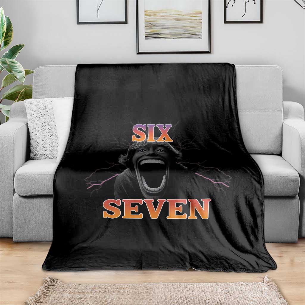 Mason 67 Kid Meme Throw Blanket Devil Edit Viral Six Seven Scream TS02 Print Your Wear