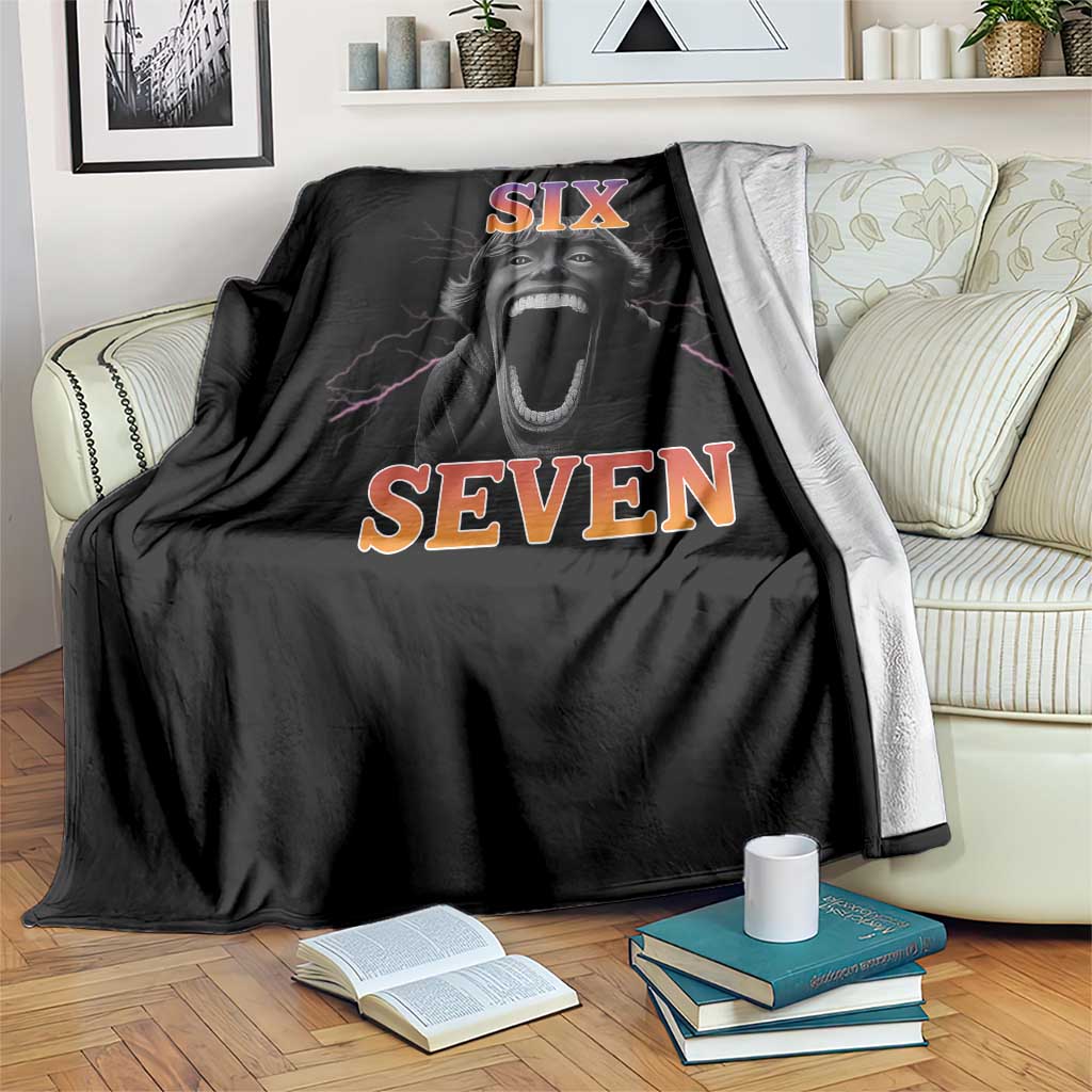 Mason 67 Kid Meme Throw Blanket Devil Edit Viral Six Seven Scream TS02 Print Your Wear