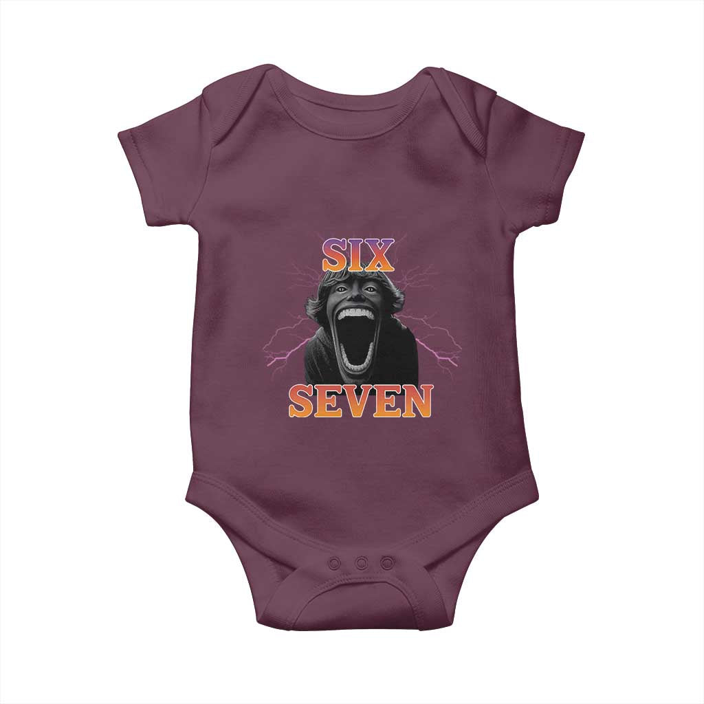 Mason 67 Kid Meme Baby Onesie Devil Edit Viral Six Seven Scream TS02 Maroon Print Your Wear