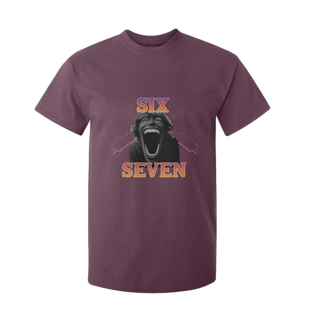 Mason 67 Kid Meme T Shirt For Kid Devil Edit Viral Six Seven Scream TS02 Maroon Print Your Wear