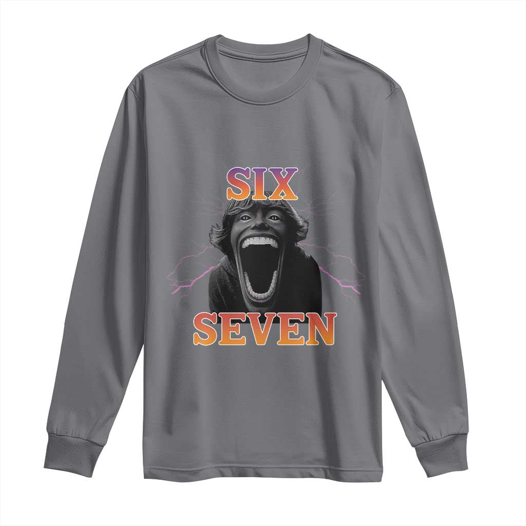 Mason 67 Kid Meme Long Sleeve Shirt Devil Edit Viral Six Seven Scream TS02 Charcoal Print Your Wear
