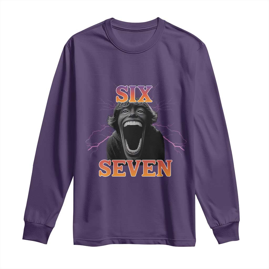 Mason 67 Kid Meme Long Sleeve Shirt Devil Edit Viral Six Seven Scream TS02 Purple Print Your Wear
