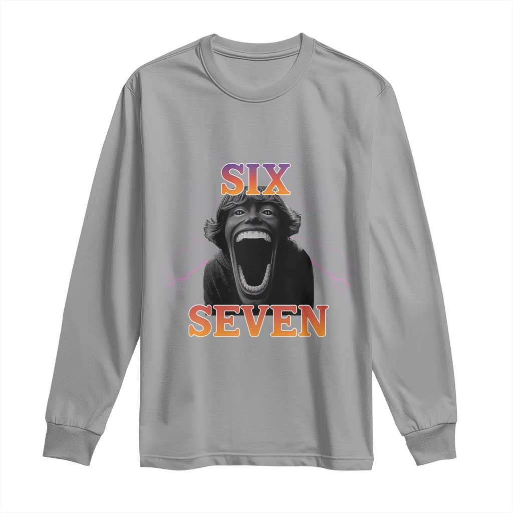 Mason 67 Kid Meme Long Sleeve Shirt Devil Edit Viral Six Seven Scream TS02 Sport Gray Print Your Wear