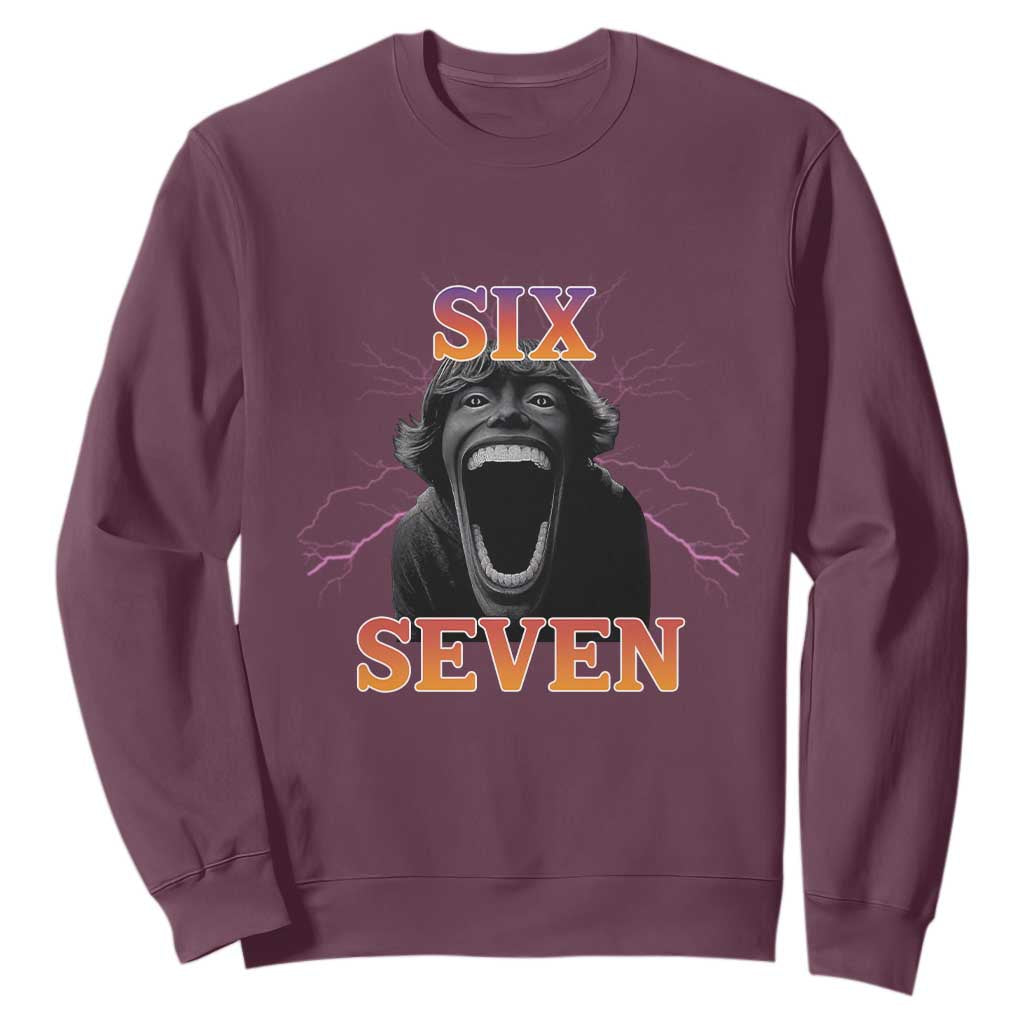 Mason 67 Kid Meme Sweatshirt Devil Edit Viral Six Seven Scream TS02 Maroon Print Your Wear