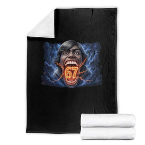 Screaming Mason 67 Kid Meme Throw Blanket Six Seven Viral Devil Transformation Horror Edit TS02 Black Print Your Wear