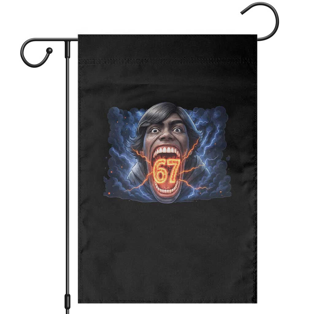 Screaming Mason 67 Kid Meme Garden Flag Six Seven Viral Devil Transformation Horror Edit TS02 Black Print Your Wear