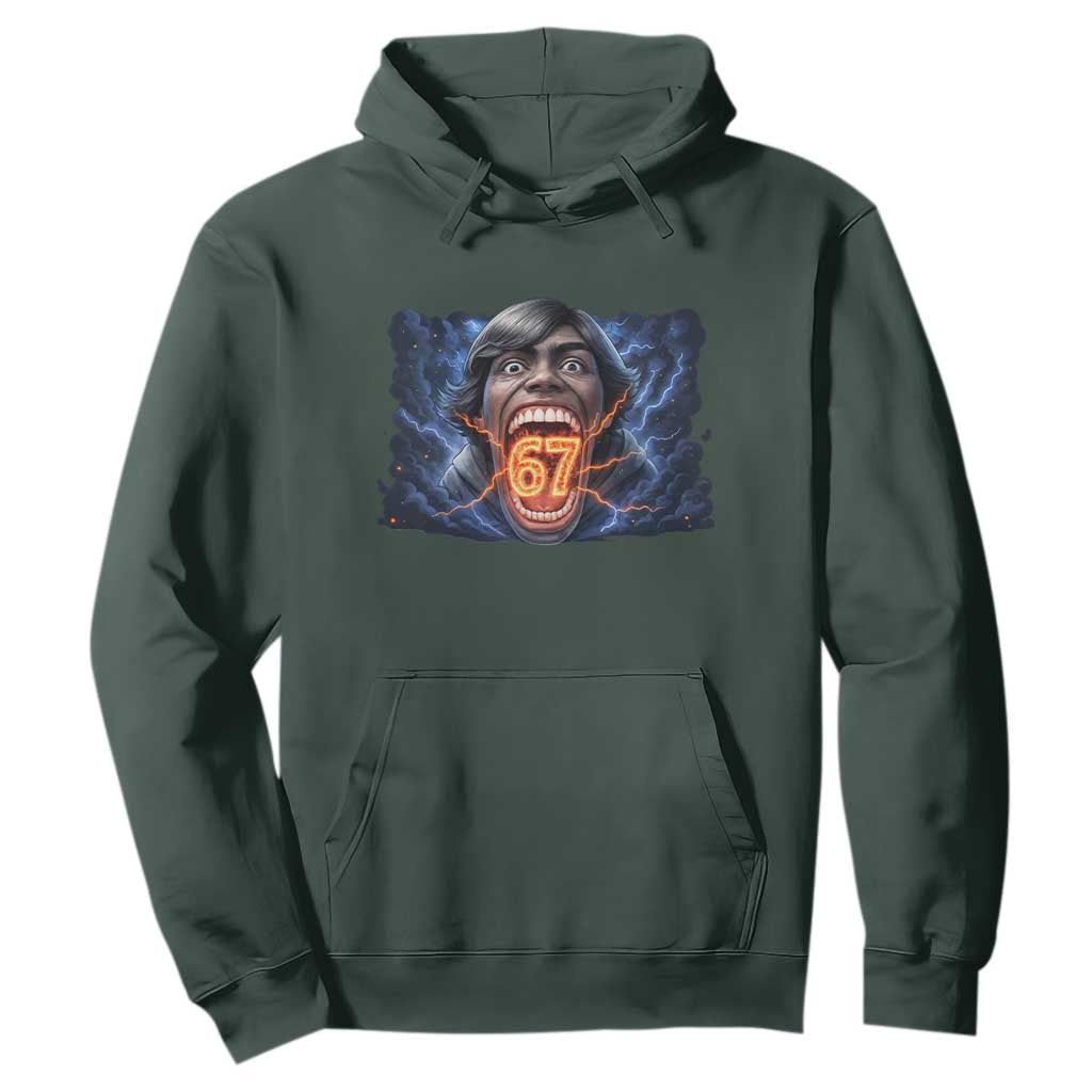 Screaming Mason 67 Kid Meme Hoodie Six Seven Viral Devil Transformation Horror Edit TS02 Dark Forest Green Print Your Wear