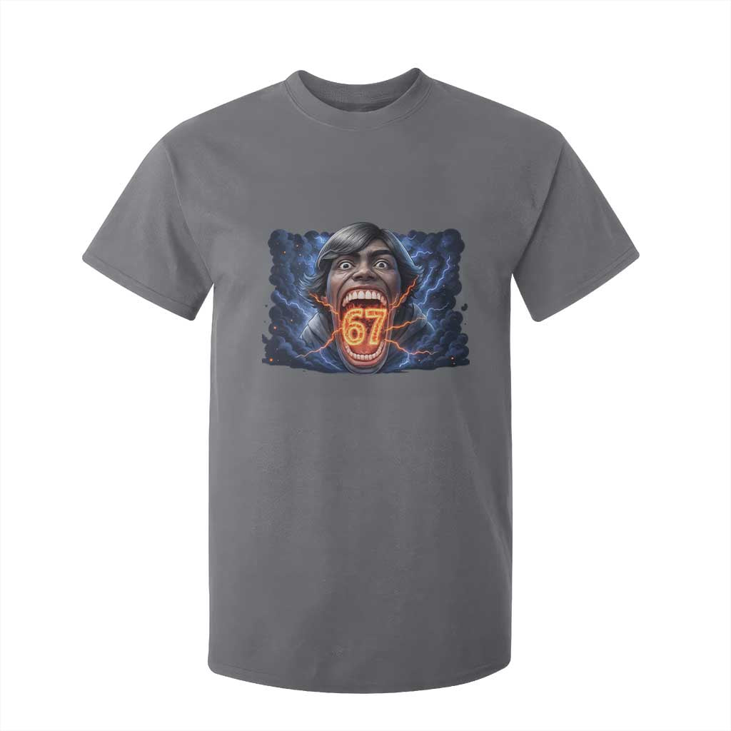 Screaming Mason 67 Kid Meme T Shirt For Kid Six Seven Viral Devil Transformation Horror Edit TS02 Charcoal Print Your Wear