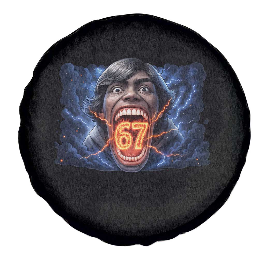 Screaming Mason 67 Kid Meme Spare Tire Cover Six Seven Viral Devil Transformation Horror Edit TS02 Print Your Wear