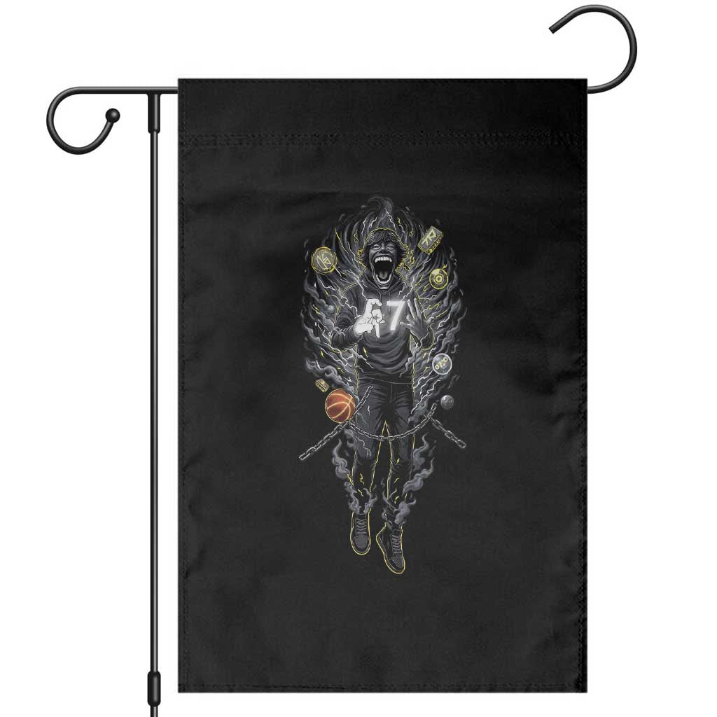 Mason 67 Energy Overload Garden Flag Six Seven Meme Lightning Horror Devil Edit TS02 Black Print Your Wear