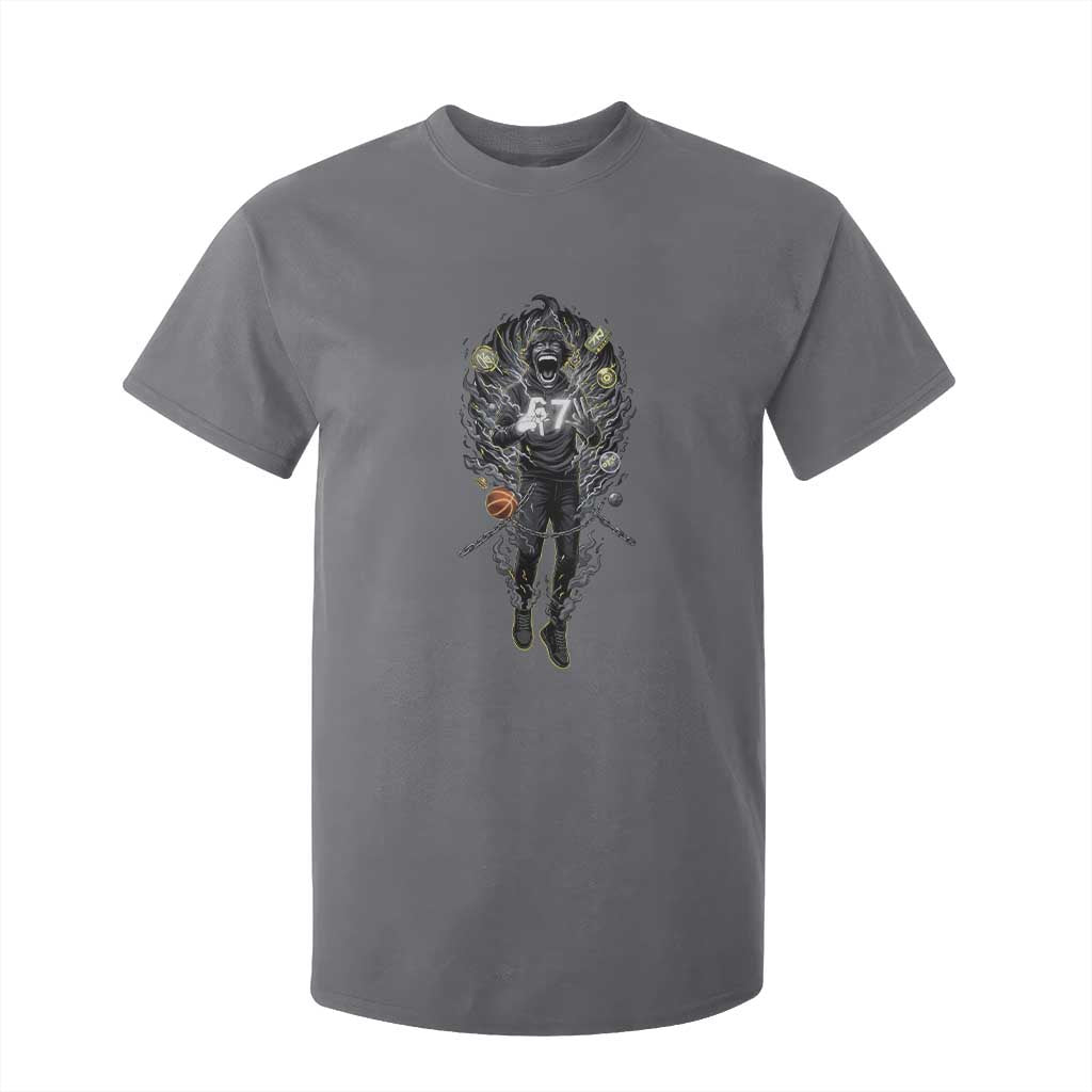 Mason 67 Energy Overload T Shirt For Kid Six Seven Meme Lightning Horror Devil Edit TS02 Charcoal Print Your Wear