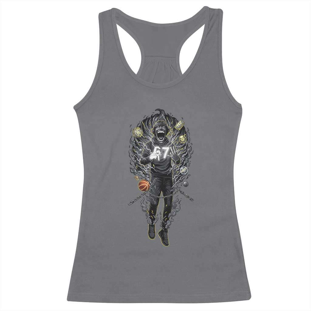 Mason 67 Energy Overload Racerback Tank Top Six Seven Meme Lightning Horror Devil Edit TS02 Charcoal Print Your Wear