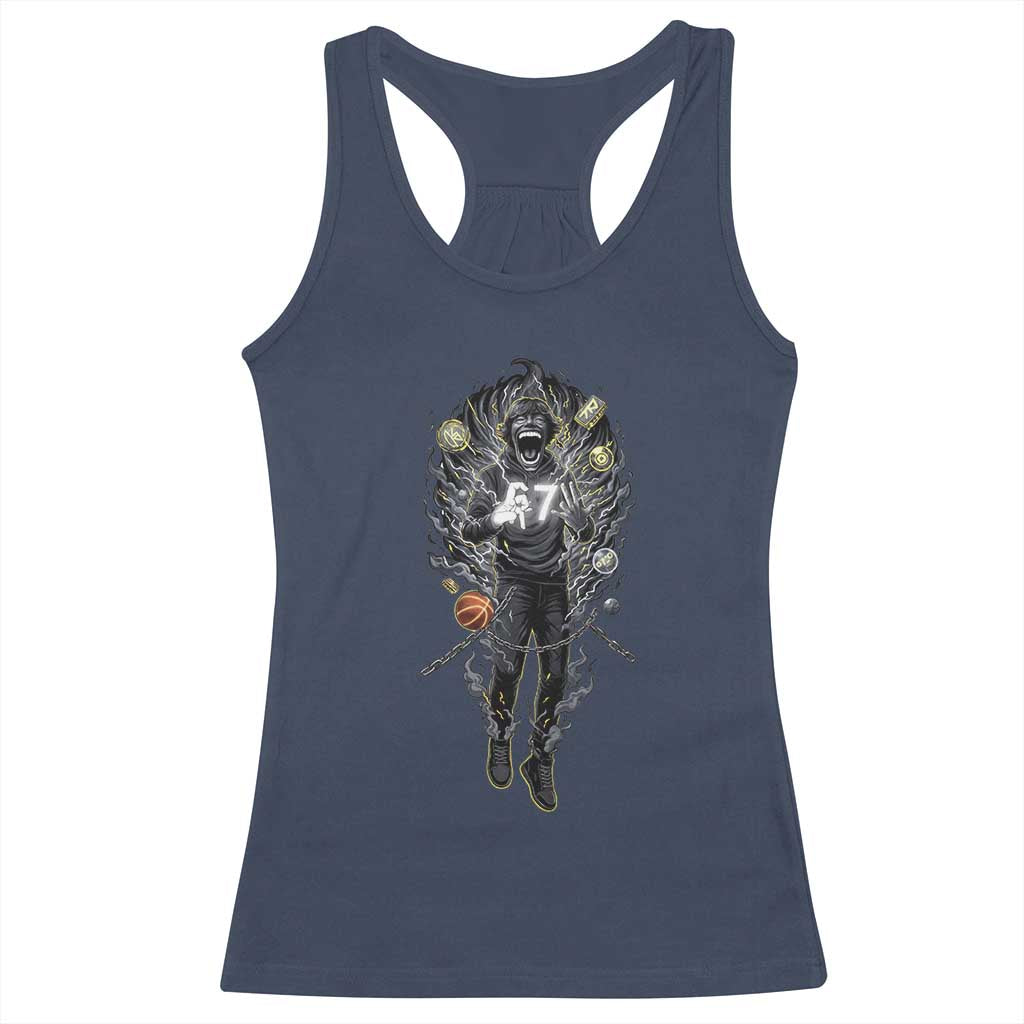 Mason 67 Energy Overload Racerback Tank Top Six Seven Meme Lightning Horror Devil Edit TS02 Navy Print Your Wear
