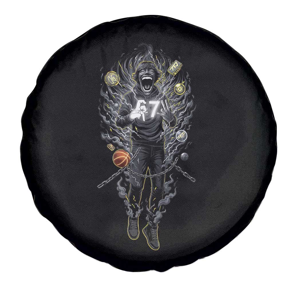 Mason 67 Energy Overload Spare Tire Cover Six Seven Meme Lightning Horror Devil Edit TS02 Print Your Wear