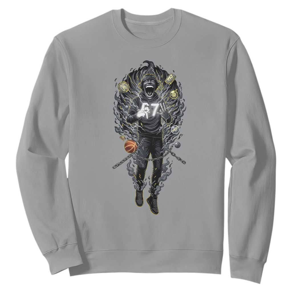 Mason 67 Energy Overload Sweatshirt Six Seven Meme Lightning Horror Devil Edit TS02 Sport Gray Print Your Wear
