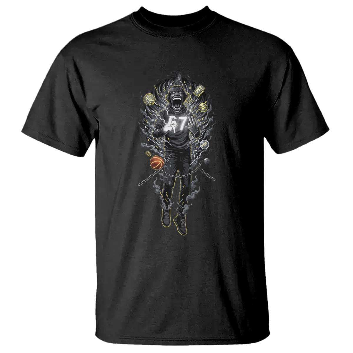 Mason 67 Energy Overload T Shirt Six Seven Meme Lightning Horror Devil Edit TS02 Black Print Your Wear
