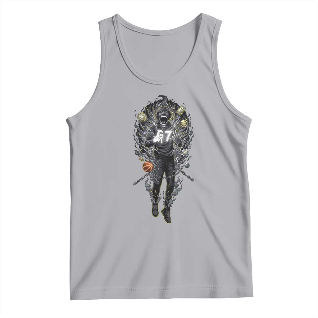 Mason 67 Energy Overload Tank Top Six Seven Meme Lightning Horror Devil Edit TS02 Athletic Heather Print Your Wear