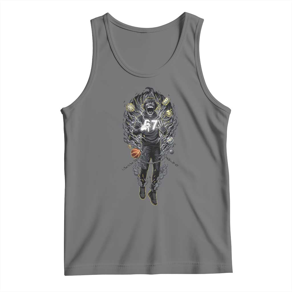 Mason 67 Energy Overload Tank Top Six Seven Meme Lightning Horror Devil Edit TS02 Black Heather Print Your Wear