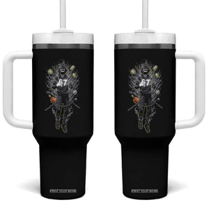 Mason 67 Energy Overload Tumbler With Handle Six Seven Meme Lightning Horror Devil Edit TS02 One Size: 40 oz Black Print Your Wear