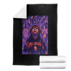 Mason 67 Meme Graphic Throw Blanket Glowing Eyes Devil Edit 6 7 Viral Six Seven Scream TS02 Black Print Your Wear