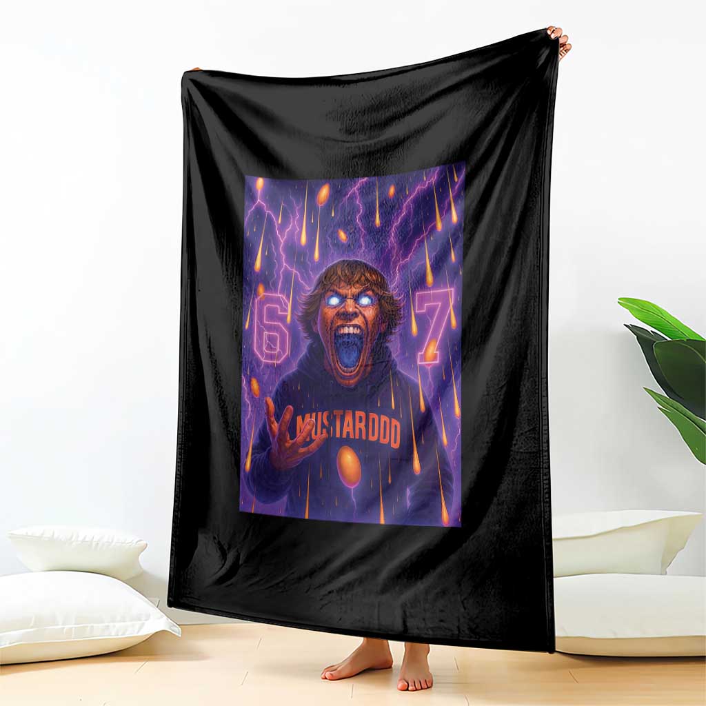 Mason 67 Meme Graphic Throw Blanket Glowing Eyes Devil Edit 6 7 Viral Six Seven Scream TS02 Print Your Wear