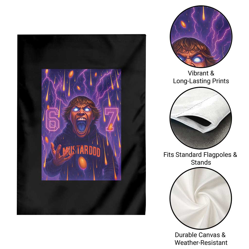 Mason 67 Meme Graphic Garden Flag Glowing Eyes Devil Edit 6 7 Viral Six Seven Scream TS02 Print Your Wear