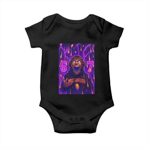 Mason 67 Meme Graphic Baby Onesie Glowing Eyes Devil Edit 6 7 Viral Six Seven Scream TS02 Black Print Your Wear