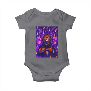 Mason 67 Meme Graphic Baby Onesie Glowing Eyes Devil Edit 6 7 Viral Six Seven Scream TS02 Charcoal Print Your Wear