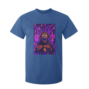Mason 67 Meme Graphic T Shirt For Kid Glowing Eyes Devil Edit 6 7 Viral Six Seven Scream TS02 Royal Blue Print Your Wear