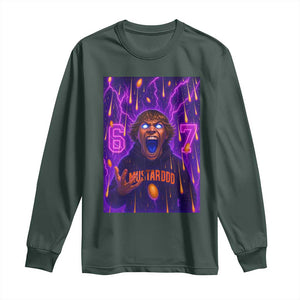 Mason 67 Meme Graphic Long Sleeve Shirt Glowing Eyes Devil Edit 6 7 Viral Six Seven Scream TS02 Dark Forest Green Print Your Wear