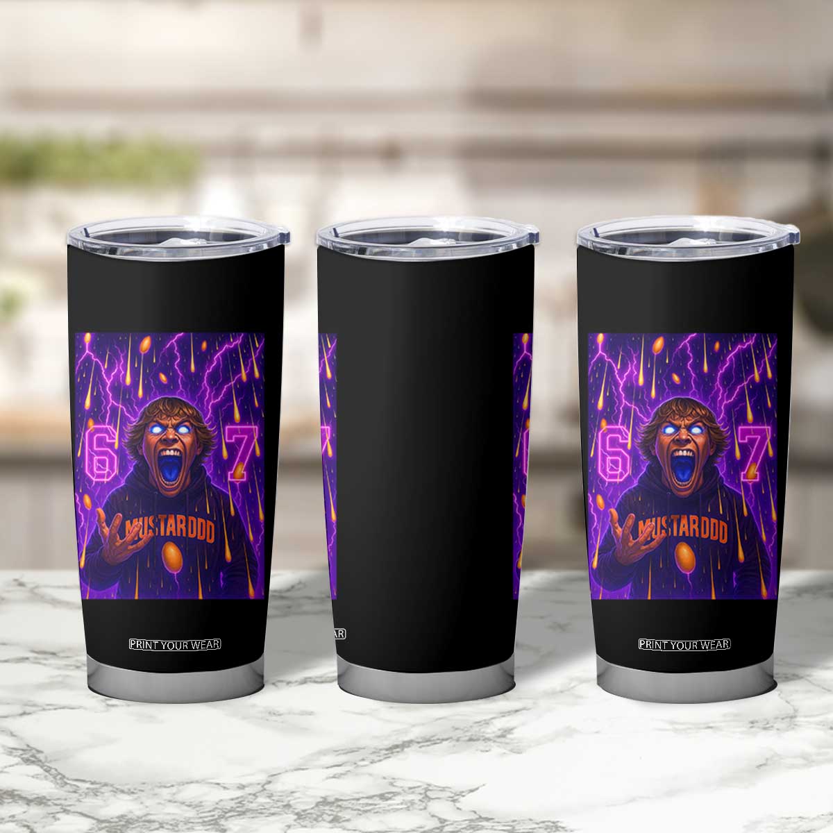 Mason 67 Meme Graphic Tumbler Cup Glowing Eyes Devil Edit 6 7 Viral Six Seven Scream TS02 Print Your Wear