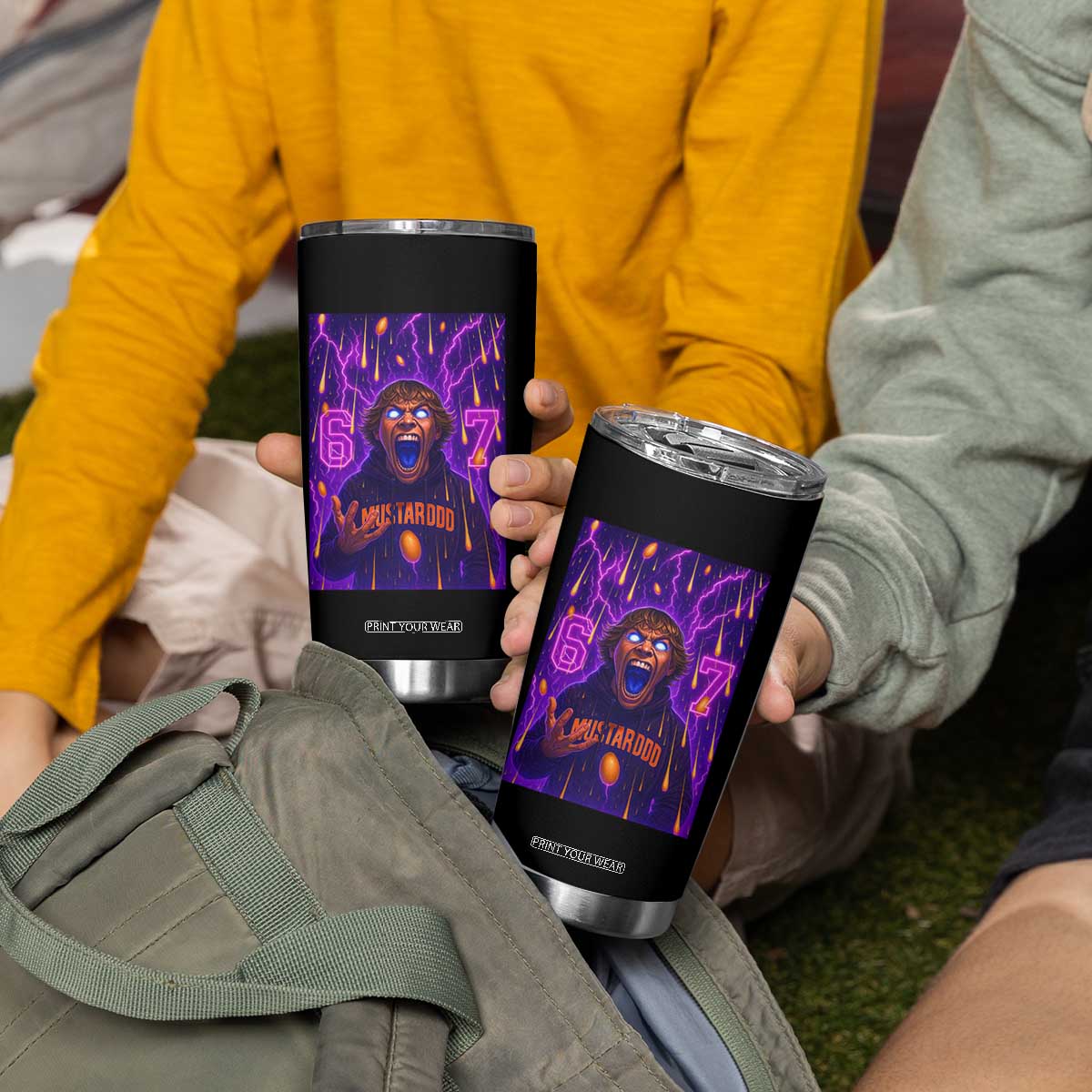 Mason 67 Meme Graphic Tumbler Cup Glowing Eyes Devil Edit 6 7 Viral Six Seven Scream TS02 Print Your Wear
