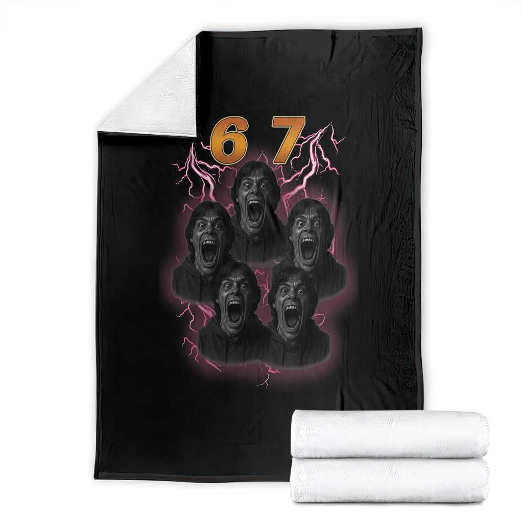 Mason 6 7 Meme Graphic Throw Blanket Six Seven 67 Meme Horror Edit Bootleg TS02 Black Print Your Wear
