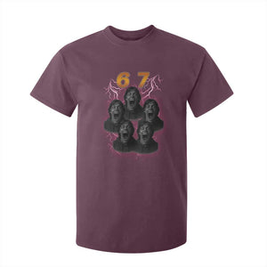 Mason 6 7 Meme Graphic T Shirt For Kid Six Seven 67 Meme Horror Edit Bootleg TS02 Maroon Print Your Wear