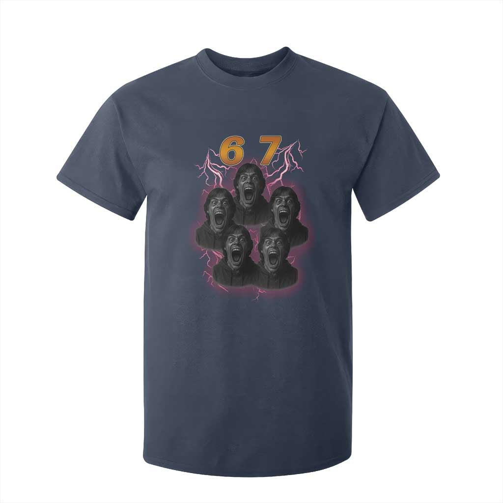 Mason 6 7 Meme Graphic T Shirt For Kid Six Seven 67 Meme Horror Edit Bootleg TS02 Navy Print Your Wear