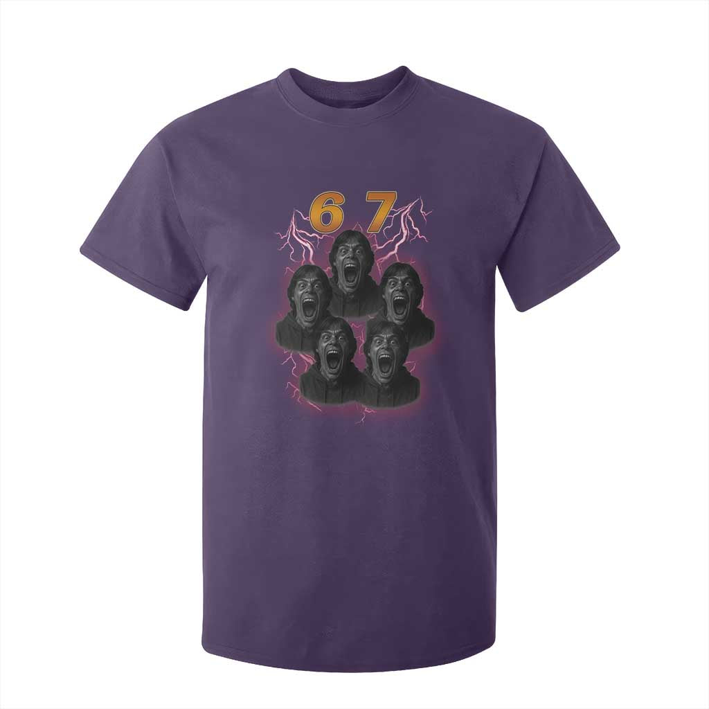 Mason 6 7 Meme Graphic T Shirt For Kid Six Seven 67 Meme Horror Edit Bootleg TS02 Purple Print Your Wear