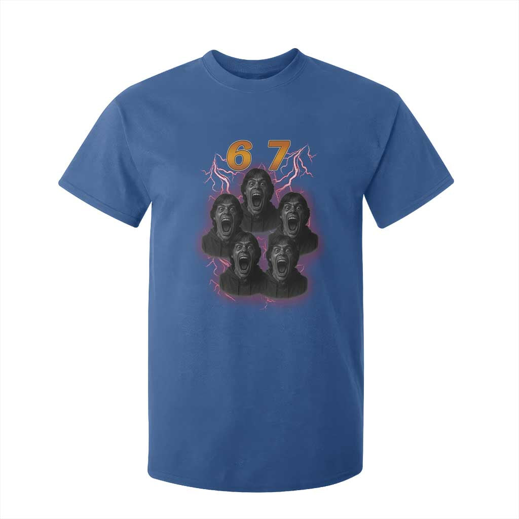 Mason 6 7 Meme Graphic T Shirt For Kid Six Seven 67 Meme Horror Edit Bootleg TS02 Royal Blue Print Your Wear