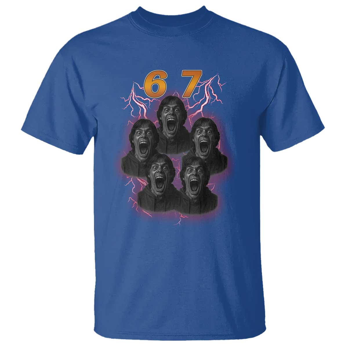Mason 6 7 Meme Graphic T Shirt Six Seven 67 Meme Horror Edit Bootleg TS02 Royal Blue Print Your Wear