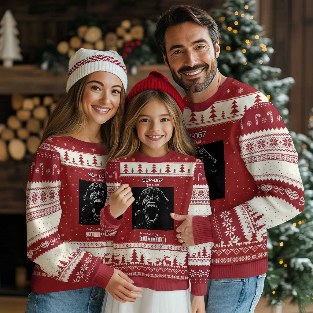SCP 67 Mason The 6 7 Kid Meme Ugly Christmas Sweater Six Seven Boy Horror Edit TS02 Red Beige Print Your Wear