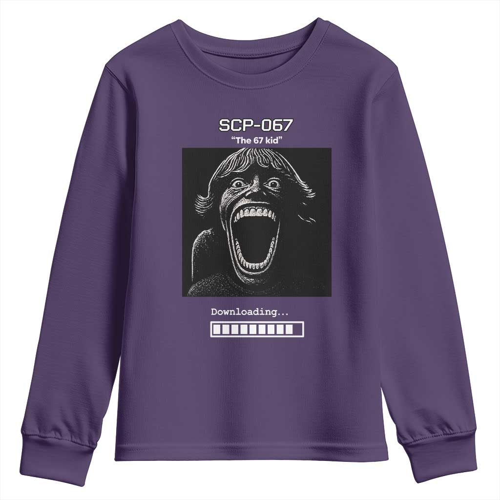 SCP 67 Mason The 6 7 Kid Meme Youth Sweatshirt Six Seven Boy Horror Edit TS02 Purple Print Your Wear