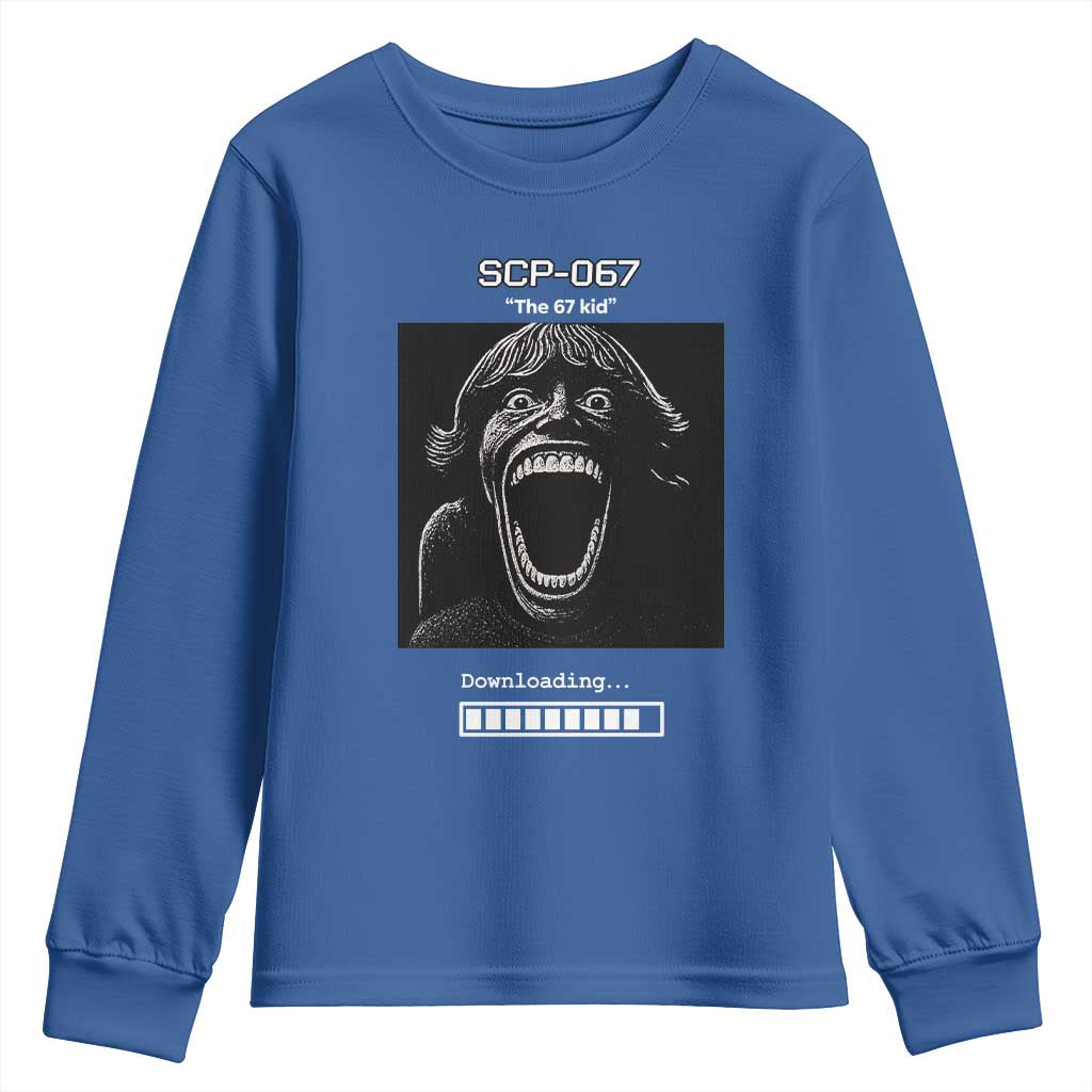 SCP 67 Mason The 6 7 Kid Meme Youth Sweatshirt Six Seven Boy Horror Edit TS02 Royal Blue Print Your Wear
