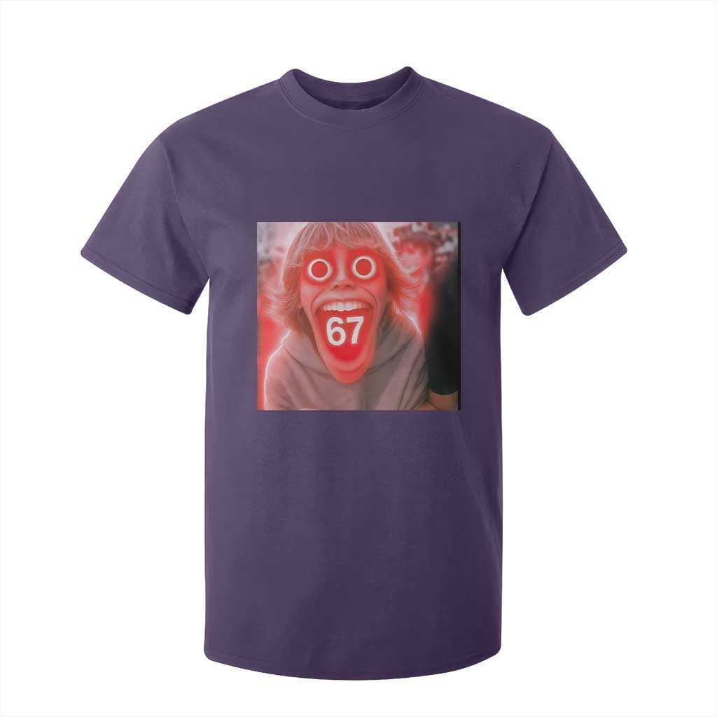 67 Mason Kid Glitchcore Graphic T Shirt For Kid Screaming Boy Six Seven Viral Meme Devil Edit TS02 Purple Print Your Wear