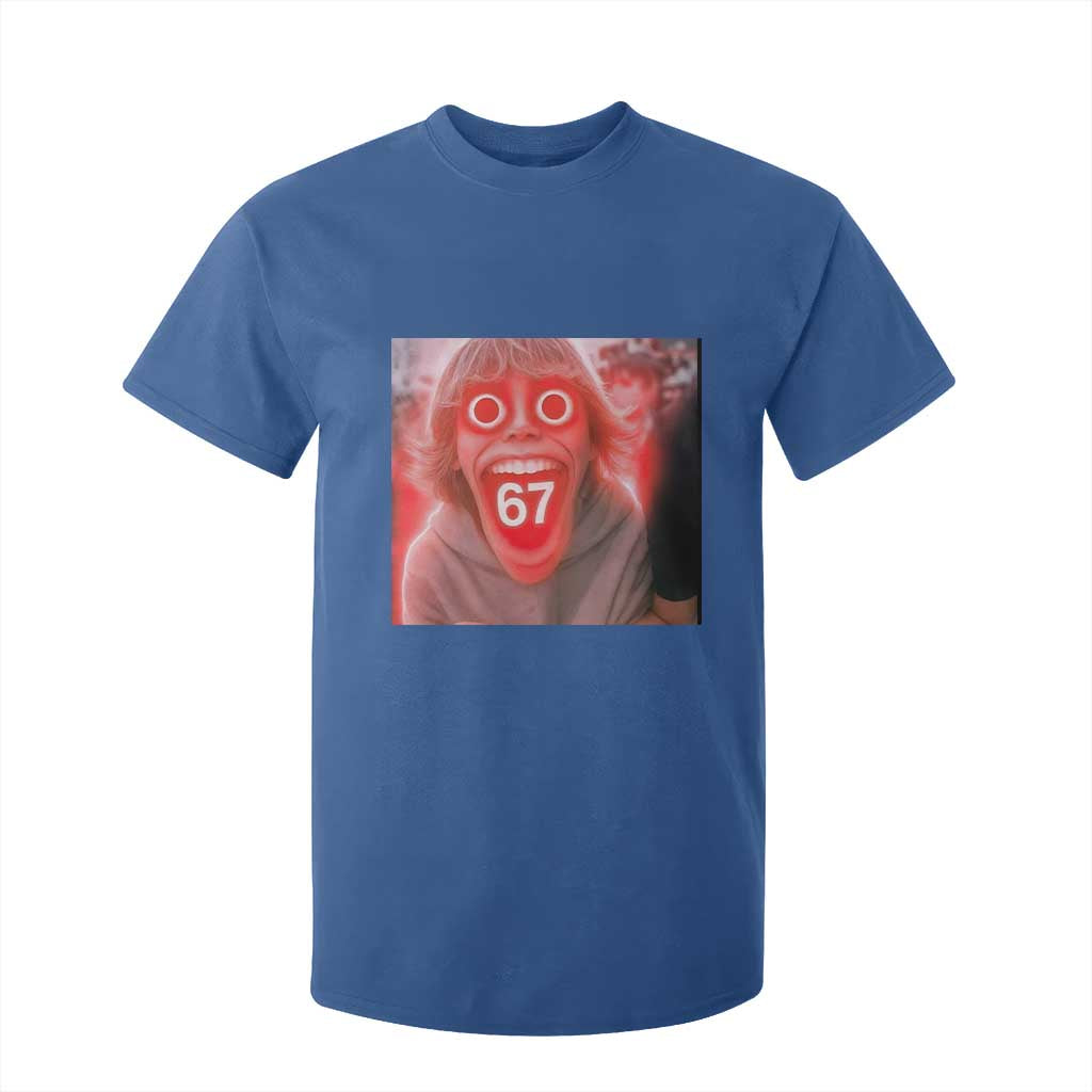 67 Mason Kid Glitchcore Graphic T Shirt For Kid Screaming Boy Six Seven Viral Meme Devil Edit TS02 Royal Blue Print Your Wear