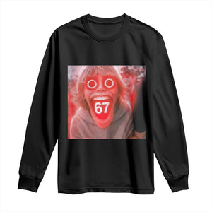 67 Mason Kid Glitchcore Graphic Long Sleeve Shirt Screaming Boy Six Seven Viral Meme Devil Edit TS02 Black Print Your Wear