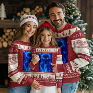 Six Seven Energy Overload Graphic Ugly Christmas Sweater 67 Mason Kid Analog Horror Meme TS02 Red Beige Print Your Wear